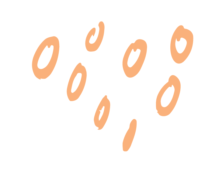 Dekor: åtta orange ringar